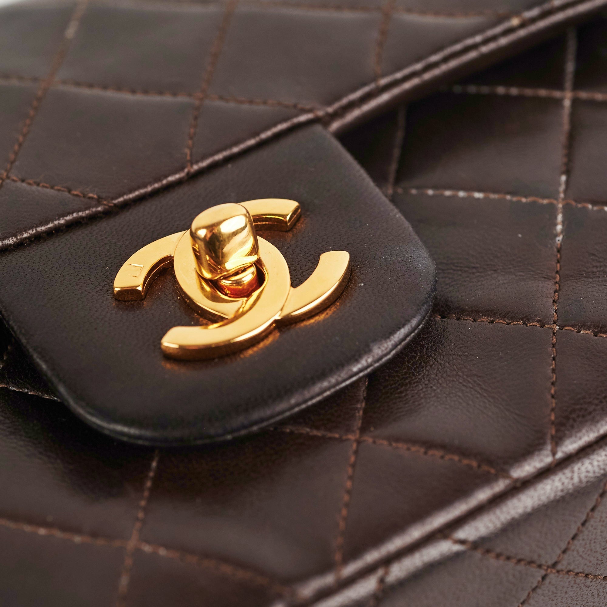 Chanel Vintage Classic Medium/Large Dark Brown