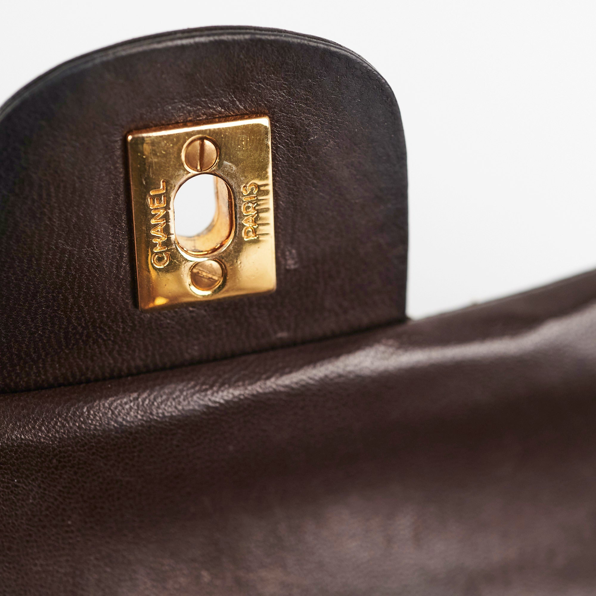 Chanel Vintage Classic Medium/Large Dark Brown