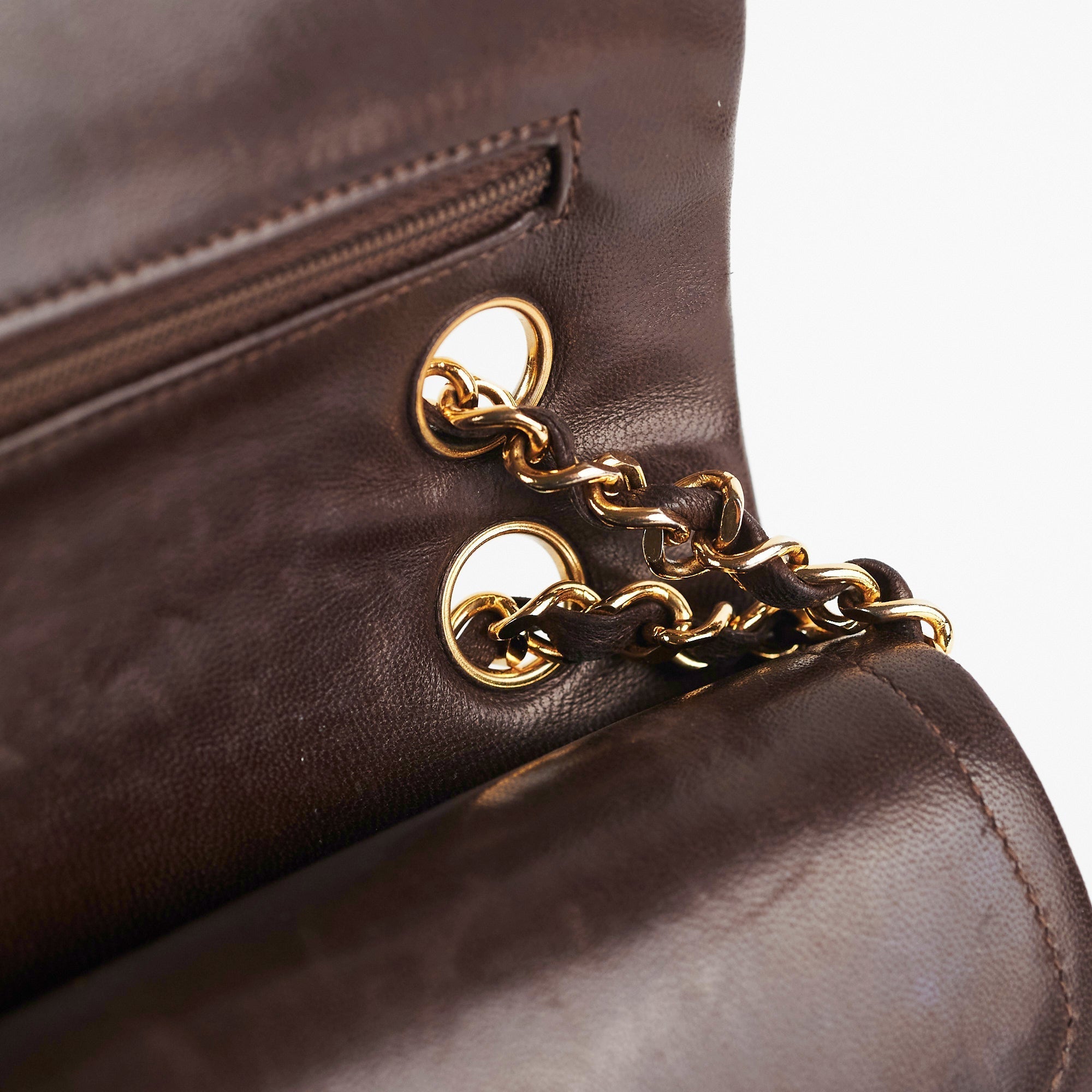 Chanel Vintage Classic Medium/Large Dark Brown