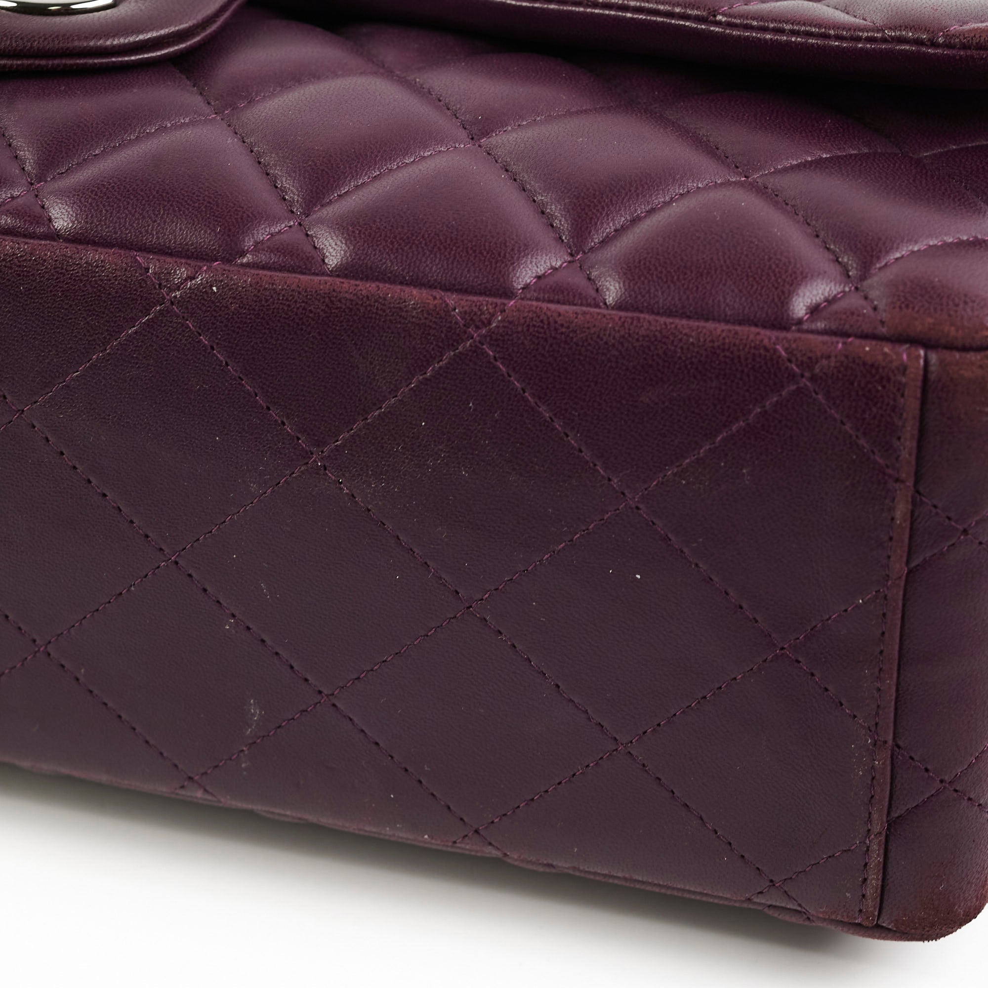 Chanel Maxi Lambskin Jumbo Dark Purple