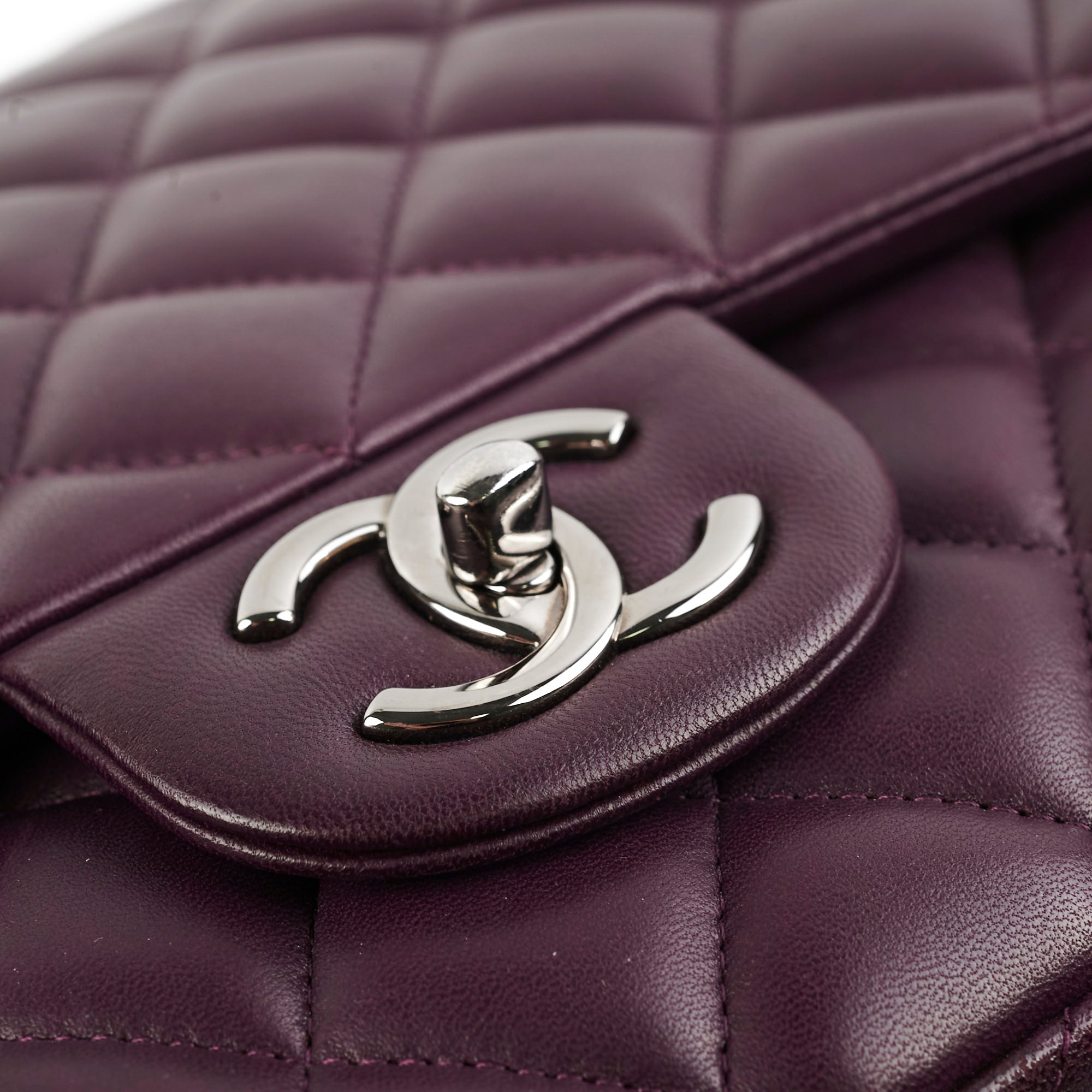 Chanel Maxi Lambskin Jumbo Dark Purple