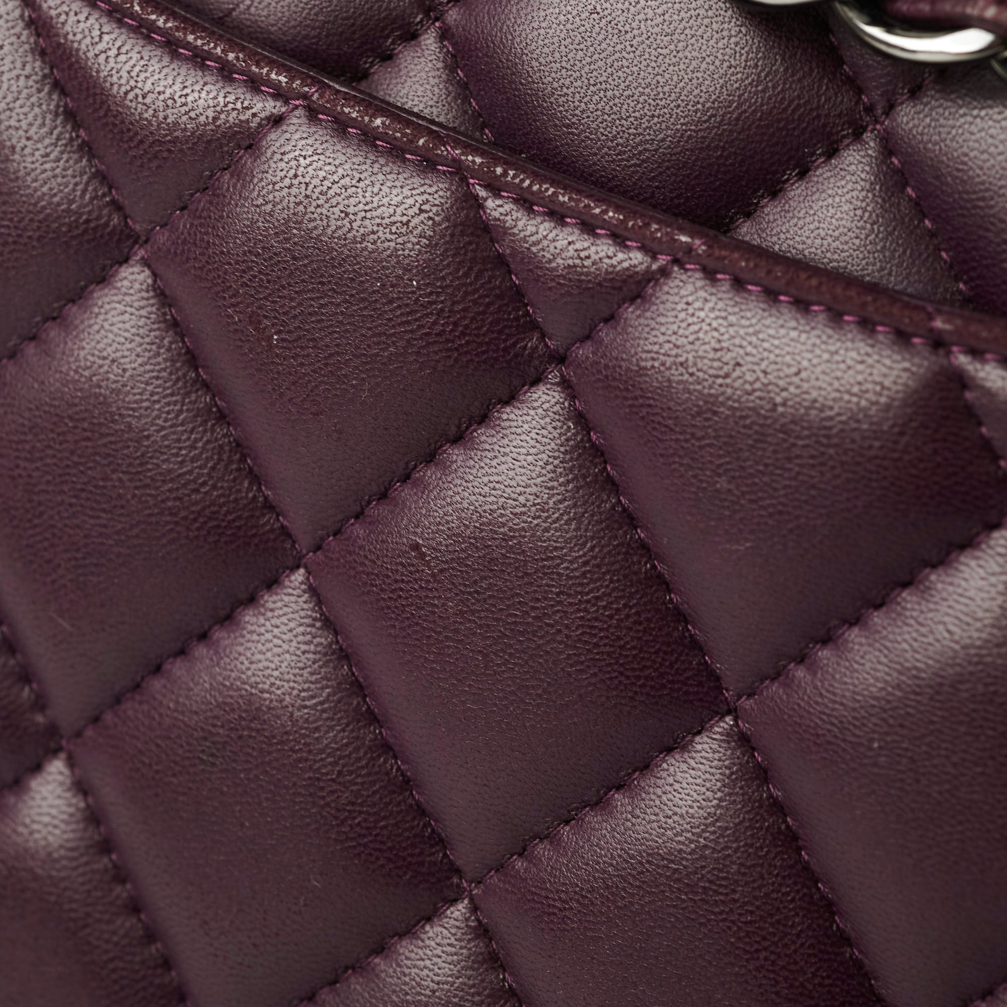 Chanel Maxi Lambskin Jumbo Dark Purple