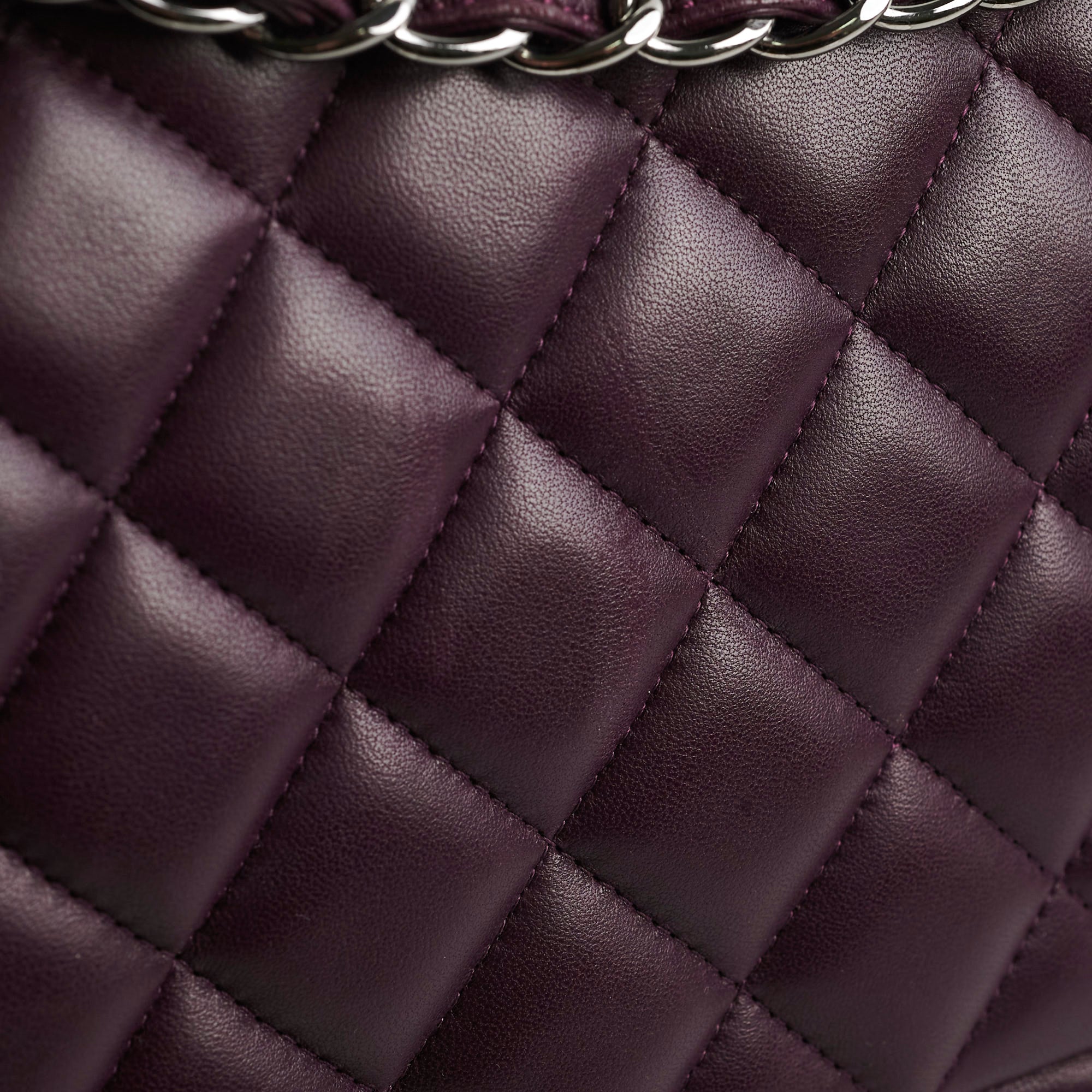 Chanel Maxi Lambskin Jumbo Dark Purple