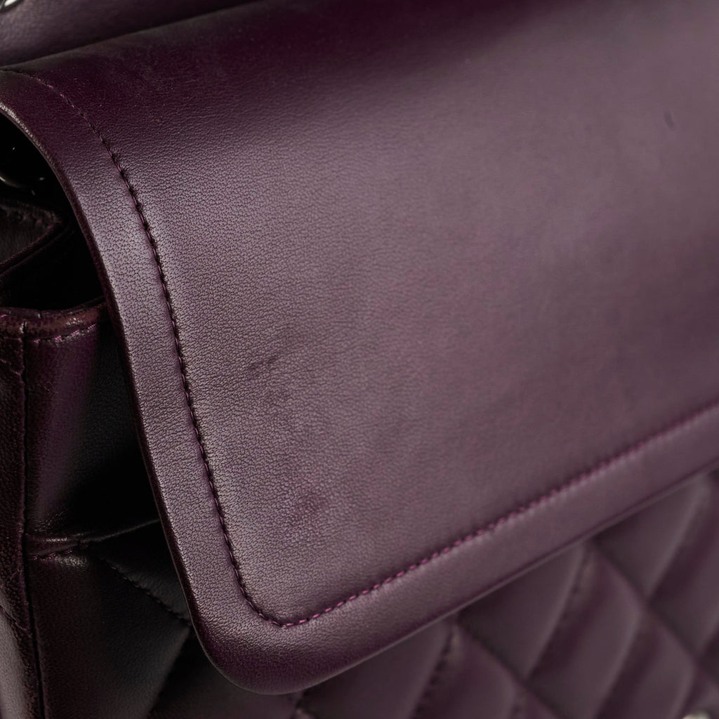 Chanel Maxi Lambskin Jumbo Dark Purple