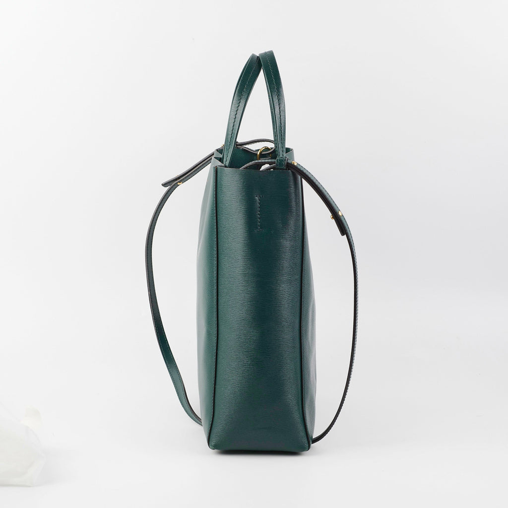 Celine Vertical Cabas Tote Small Forest Green