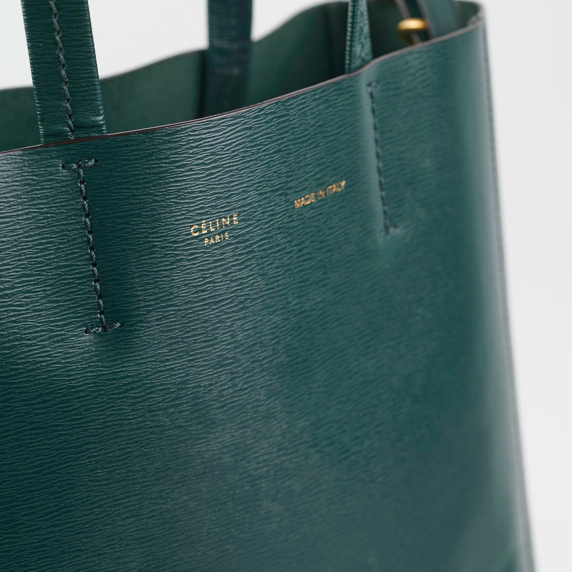 Celine Vertical Cabas Tote Small Forest Green