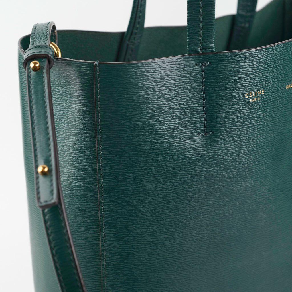 Celine Vertical Cabas Tote Small Forest Green