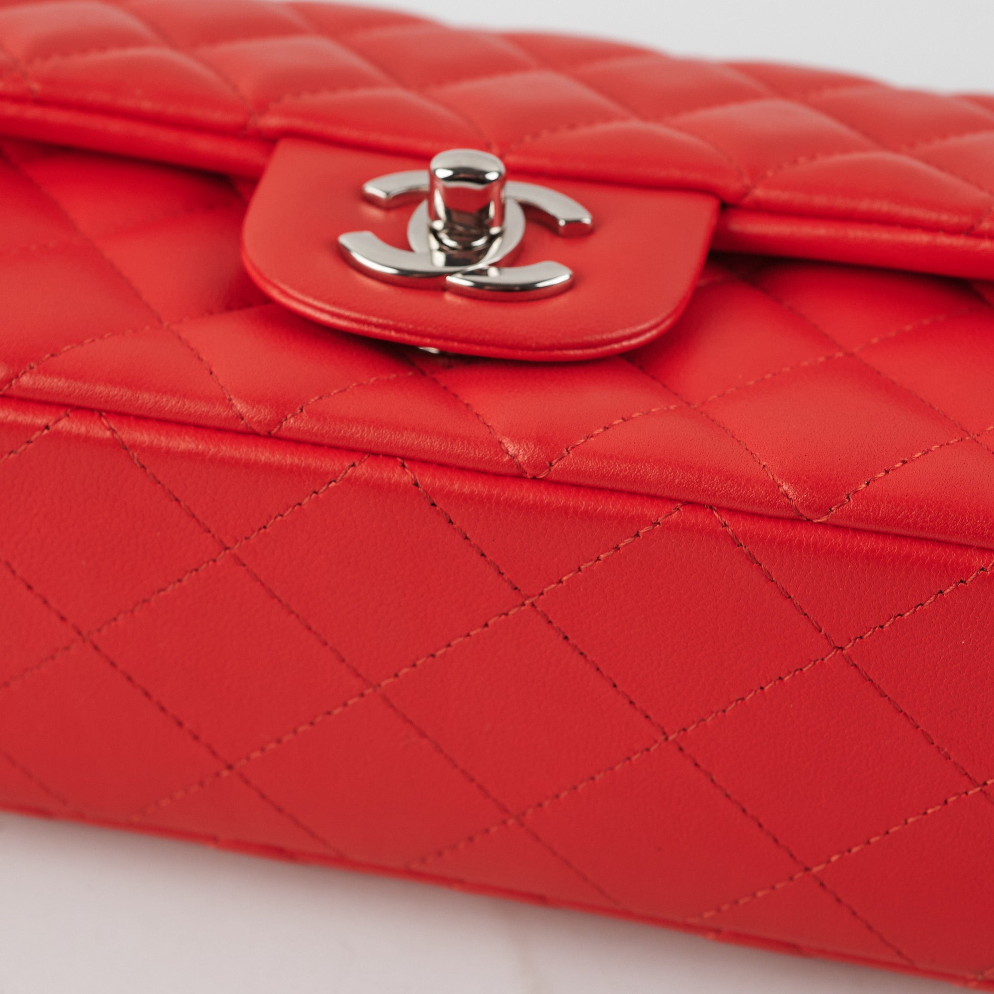 Chanel Mini Rectangular Bag Red Lambskin