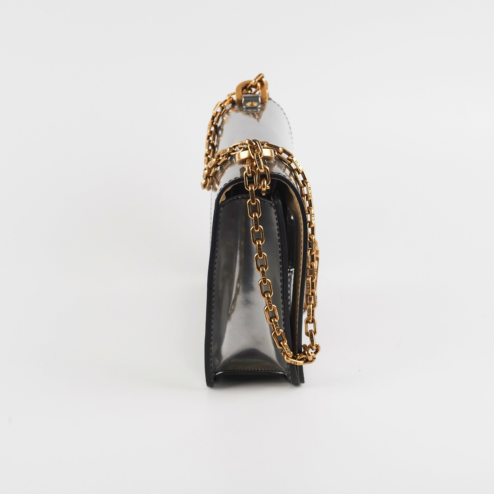 Dior J'Adior Metallic Silver Patent Leather Medium