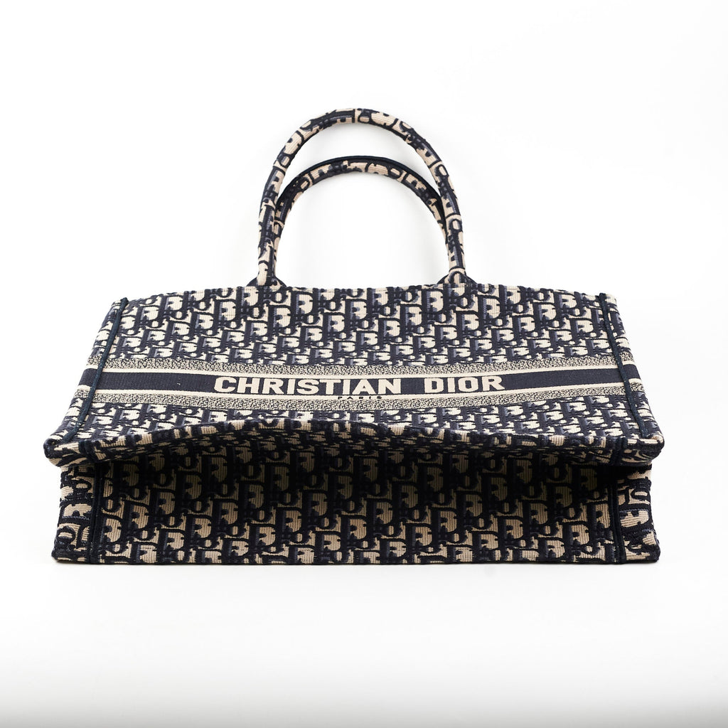 Christian Dior Book Tote Large Oblique Navy