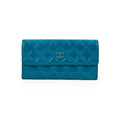 Chanel Long Patent Blue Wallet