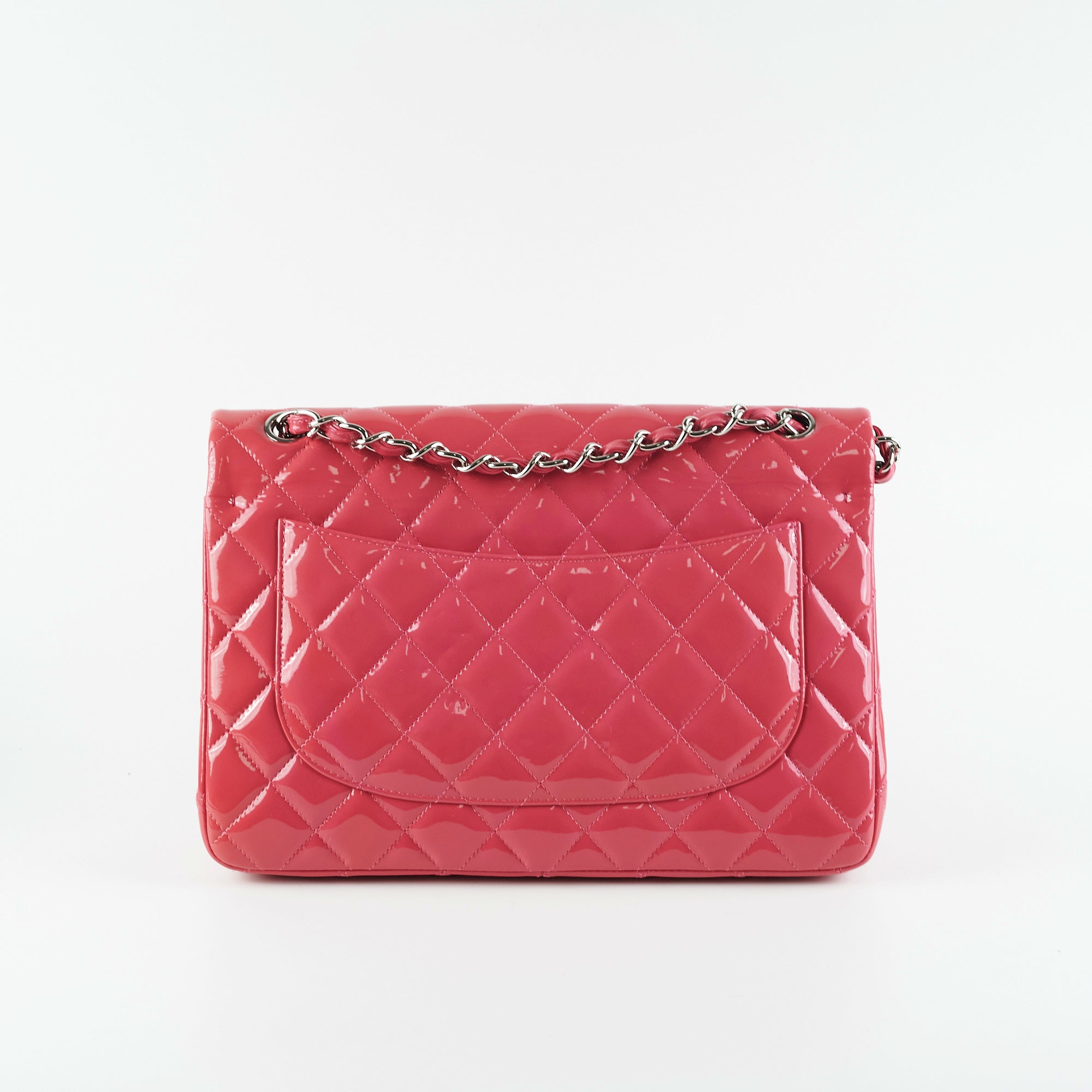 Chanel Classic Jumbo Pink Patent Flap