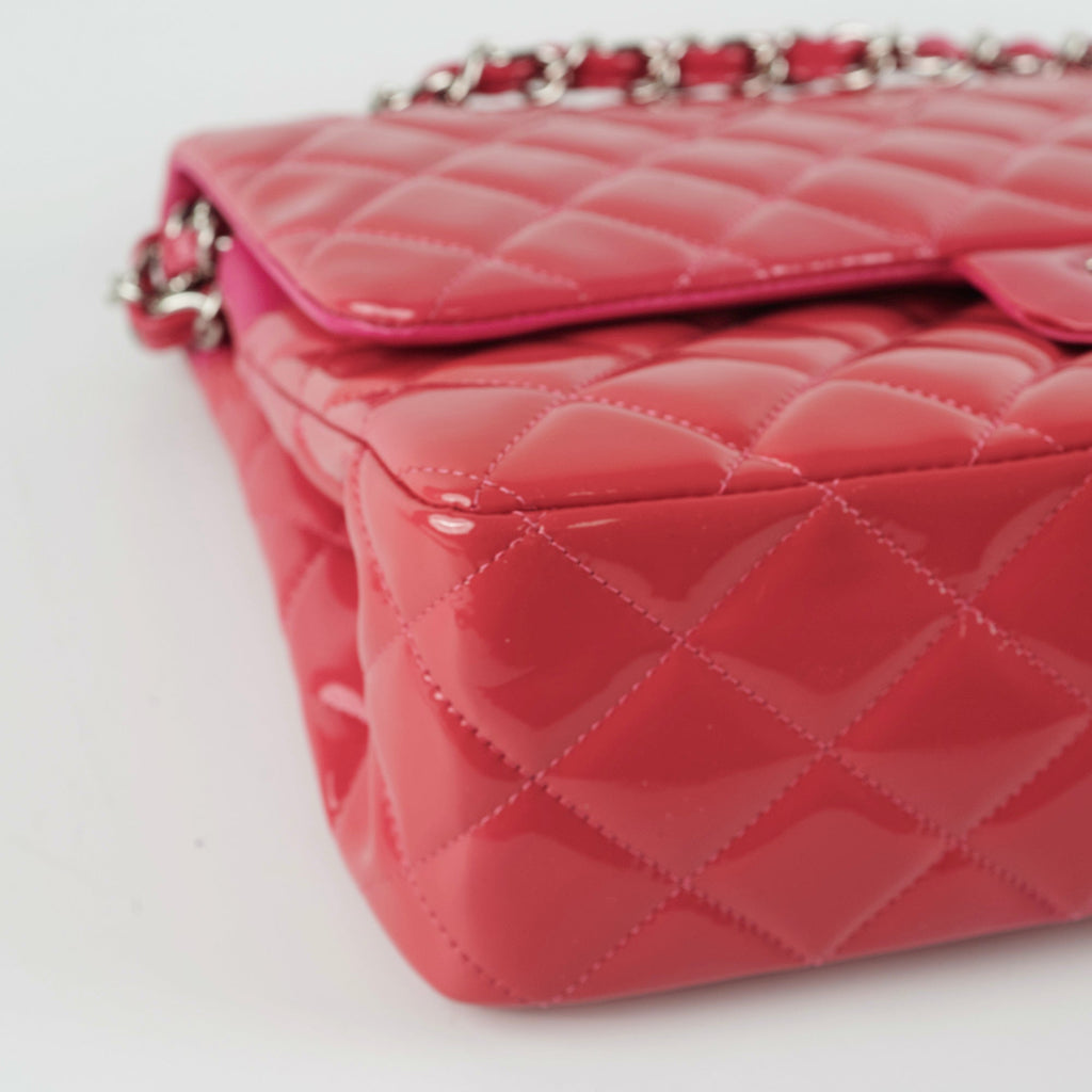 Chanel Classic Jumbo Pink Patent Flap