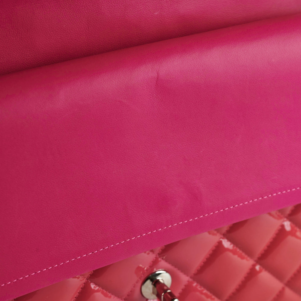 Chanel Classic Jumbo Pink Patent Flap