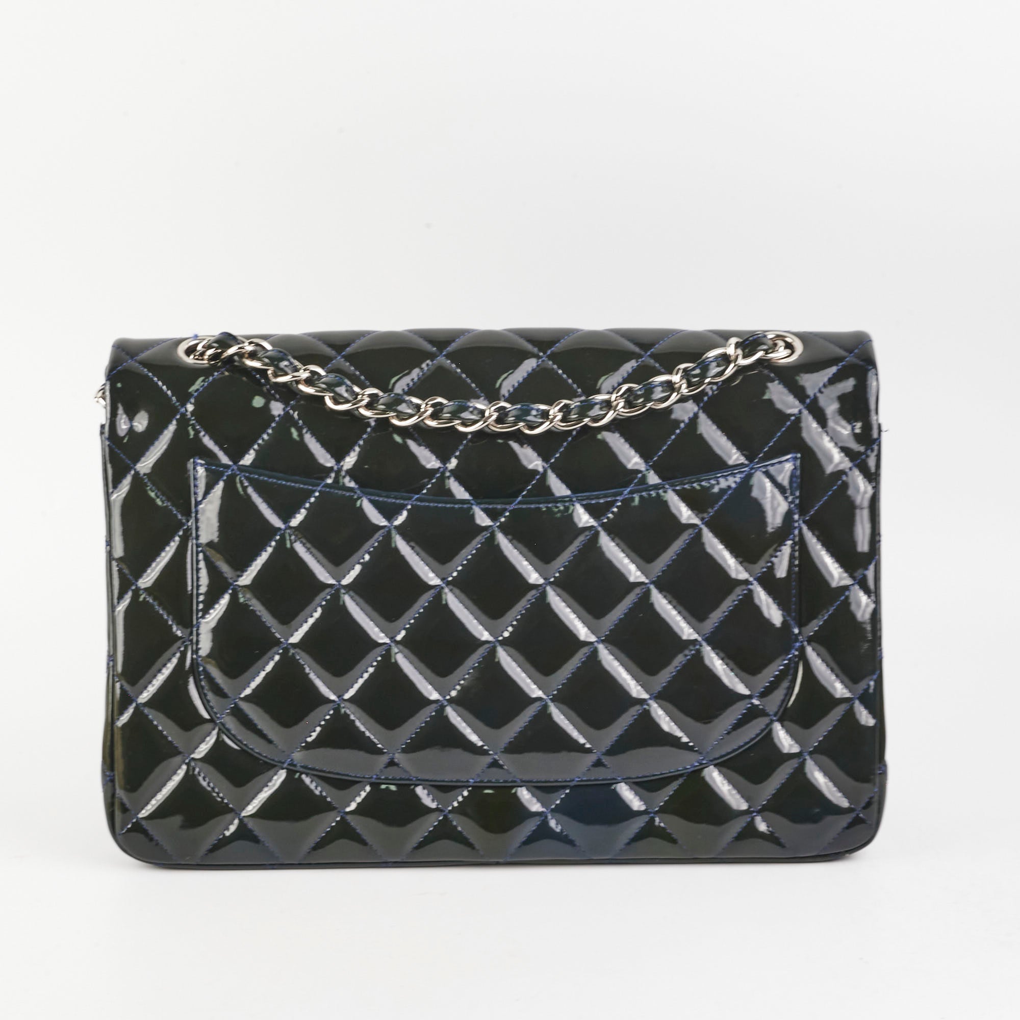 Chanel Blue Patent Jumbo