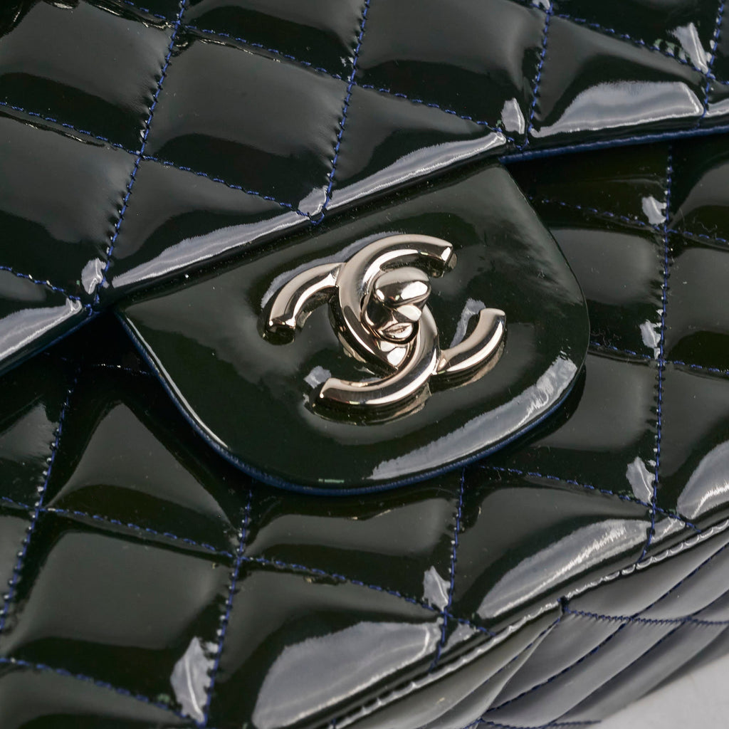 Chanel Blue Patent Jumbo