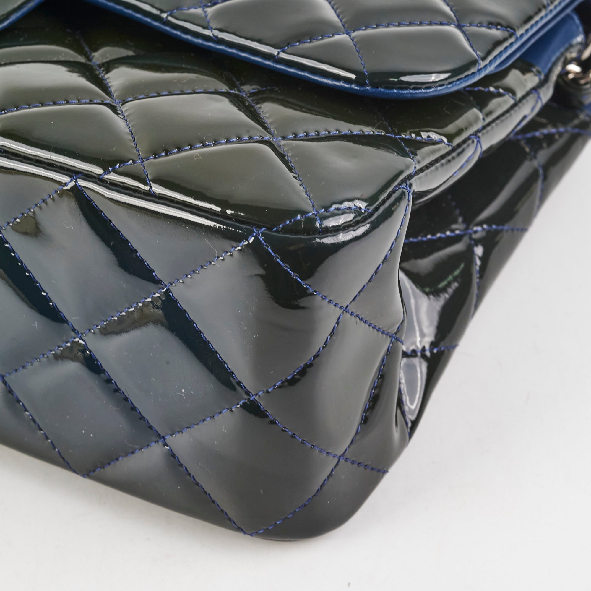 Chanel Blue Patent Jumbo
