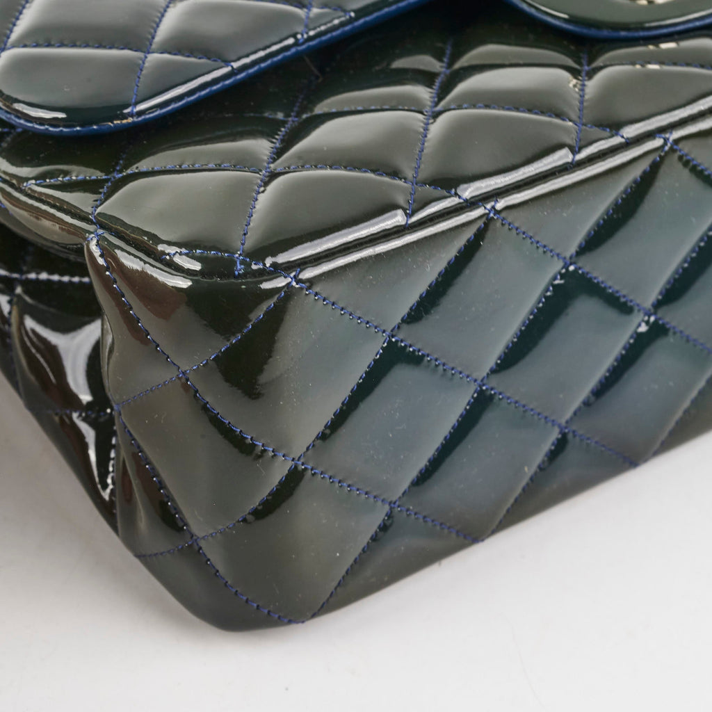 Chanel Blue Patent Jumbo