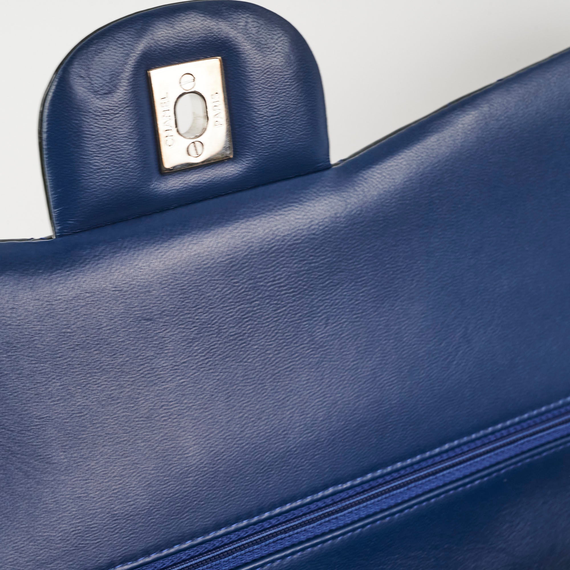 Chanel Blue Patent Jumbo