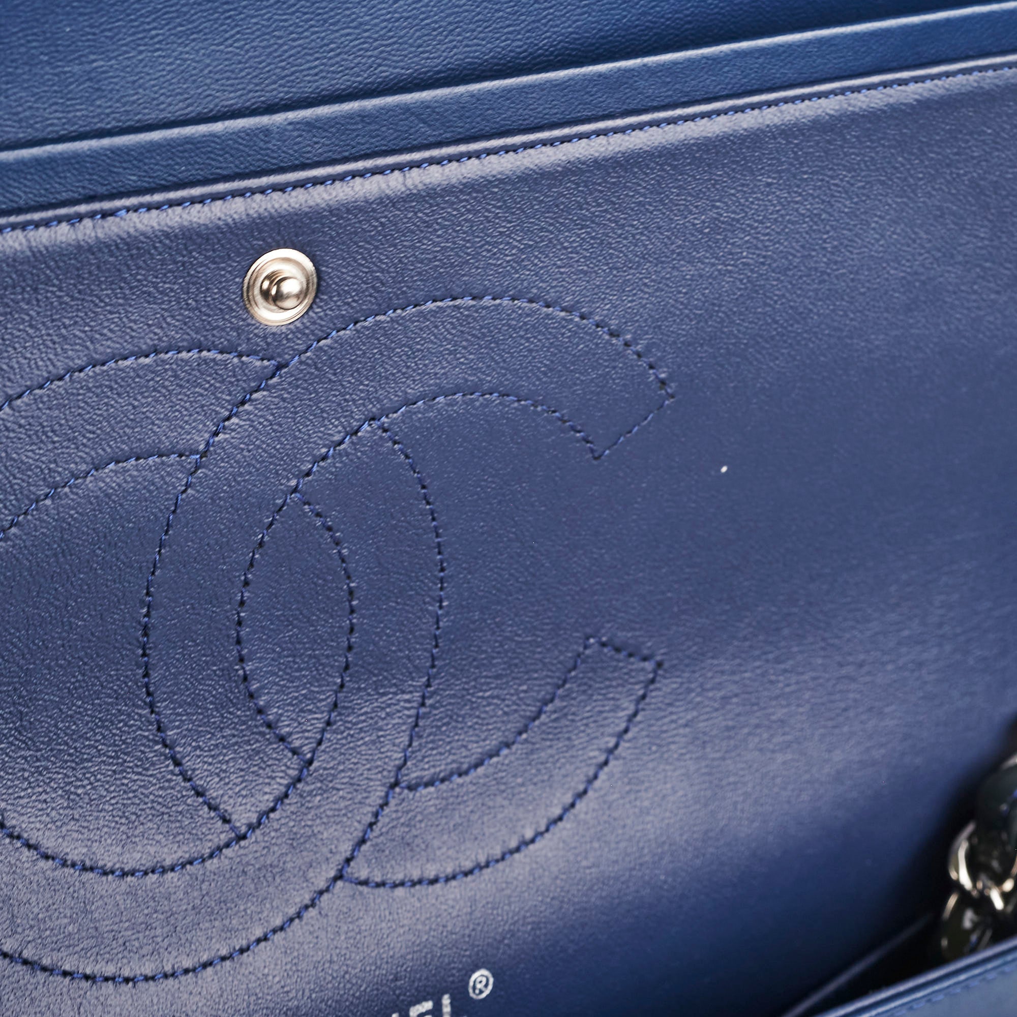 Chanel Blue Patent Jumbo