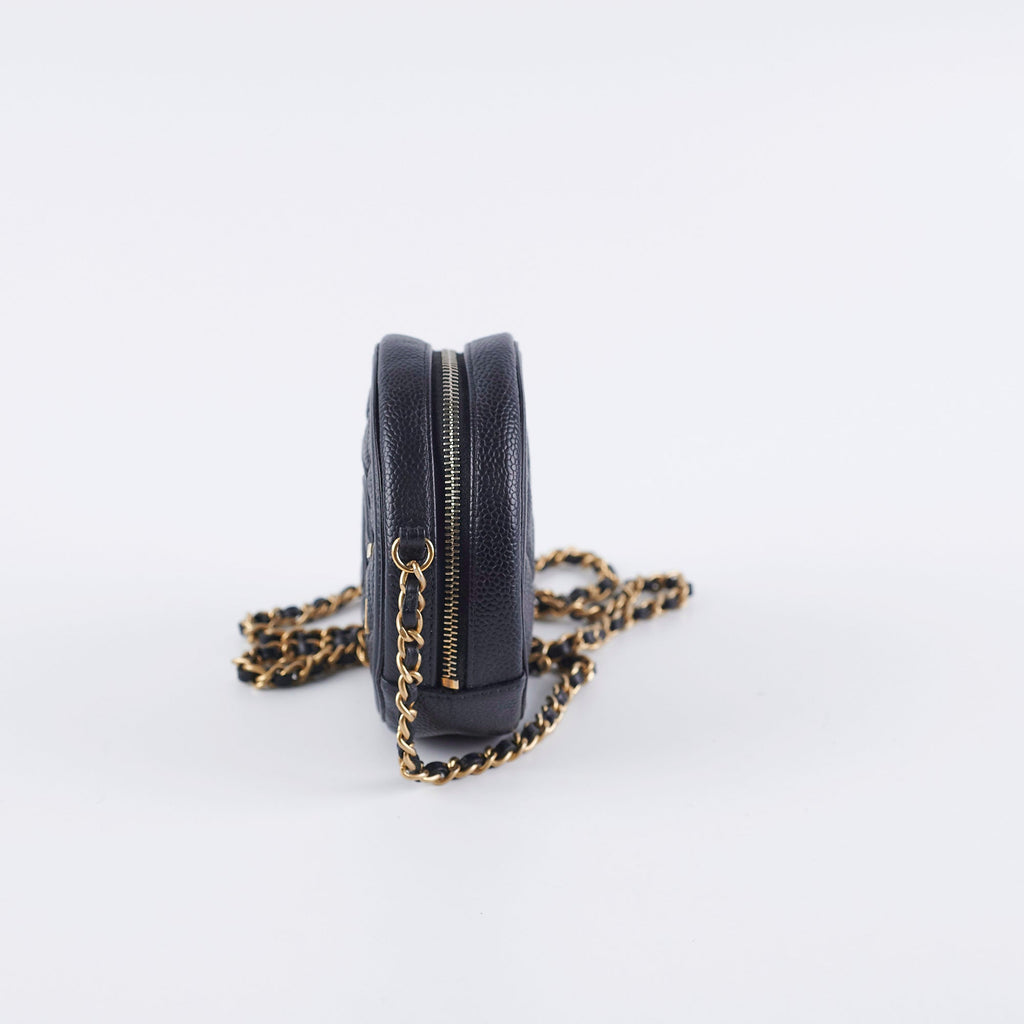 Chanel 19 Round Filigree Caviar Black