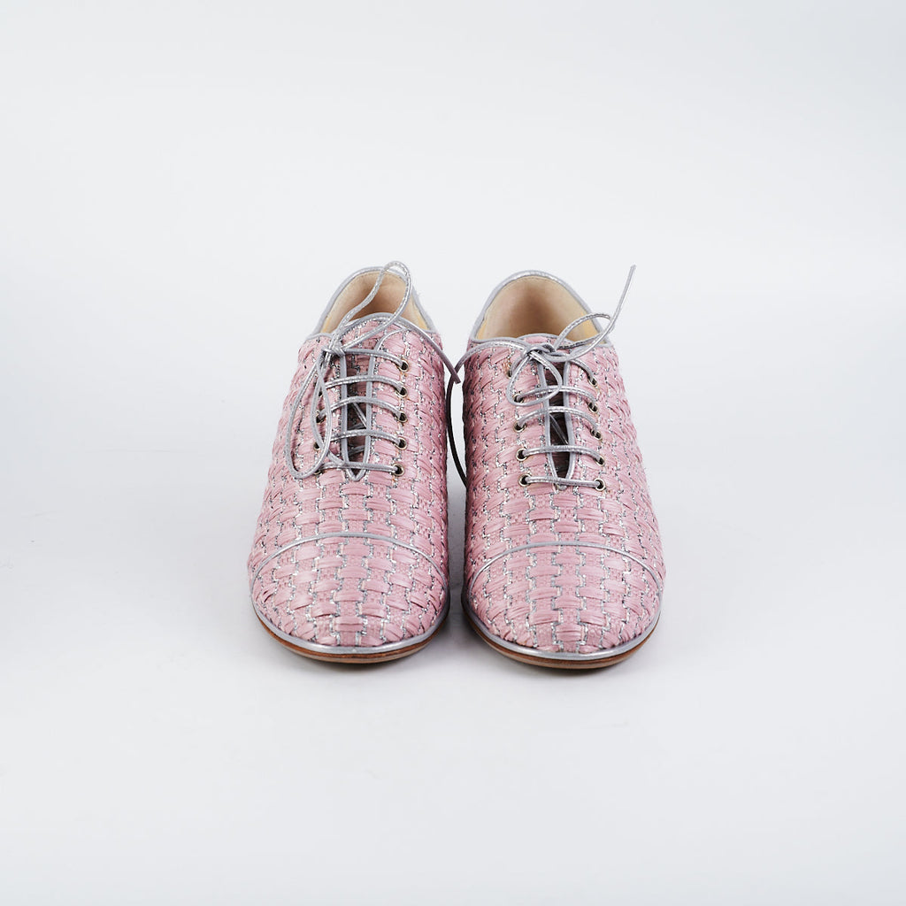 Chanel Woven Pink Shoes 38