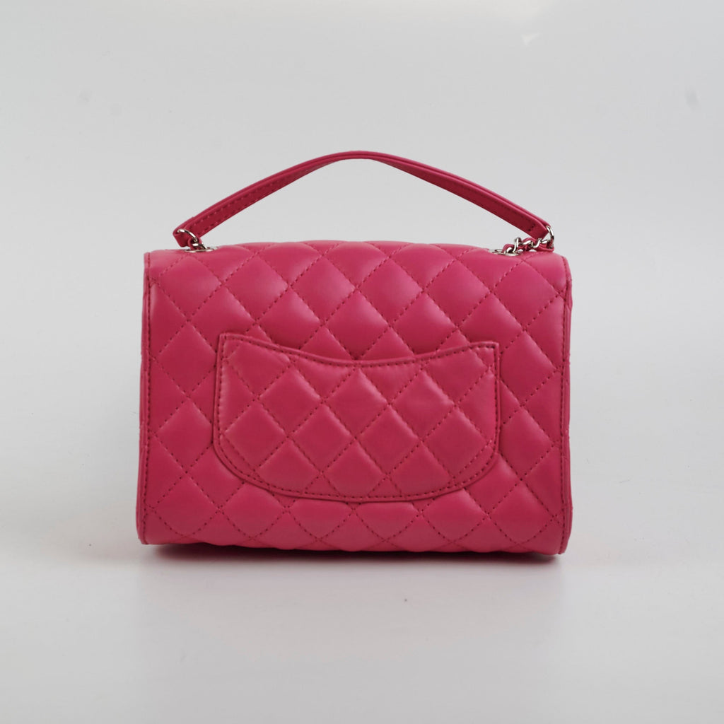 Chanel Lambskin Leather Kiss-Lock Pocket Crossbody Bag Pink