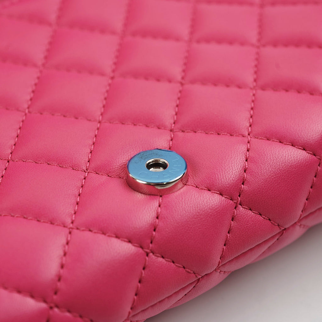 Chanel Lambskin Leather Kiss-Lock Pocket Crossbody Bag Pink