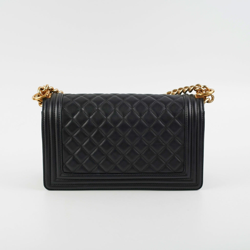 ITEM 32 - Chanel Quilted Old Medium Boy Black