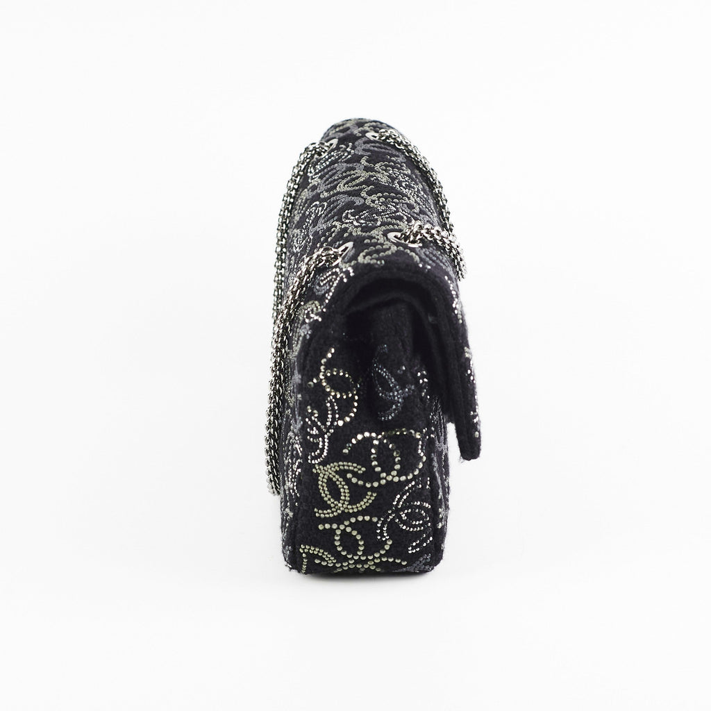 Chanel Seasonal Medium/Large Tweed Crystals Black
