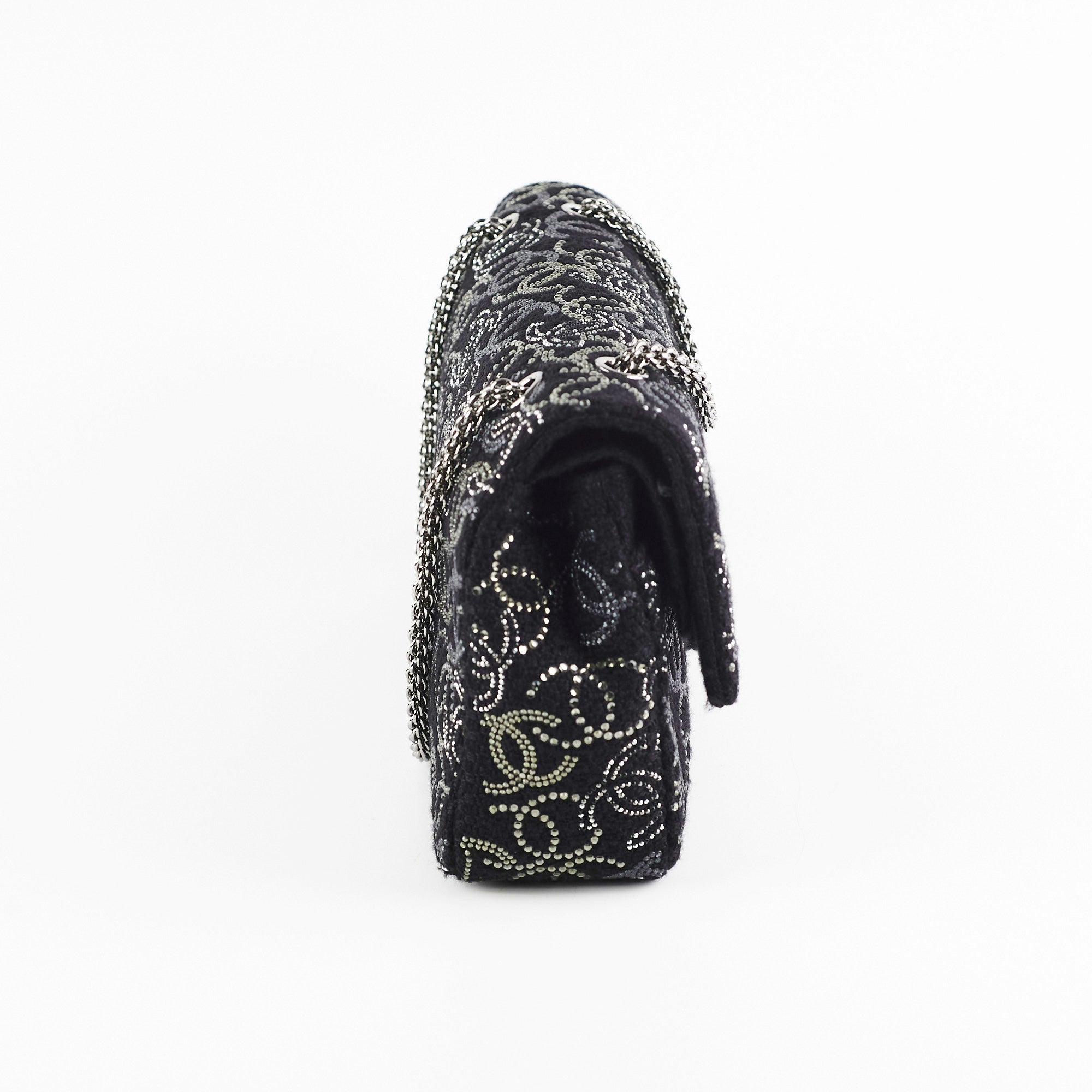 Chanel Seasonal Medium/Large Tweed Crystals Black