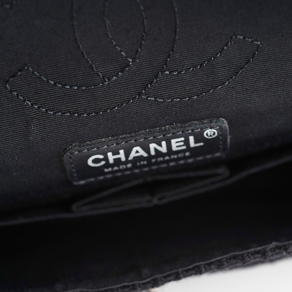 Chanel Seasonal Medium/Large Tweed Crystals Black
