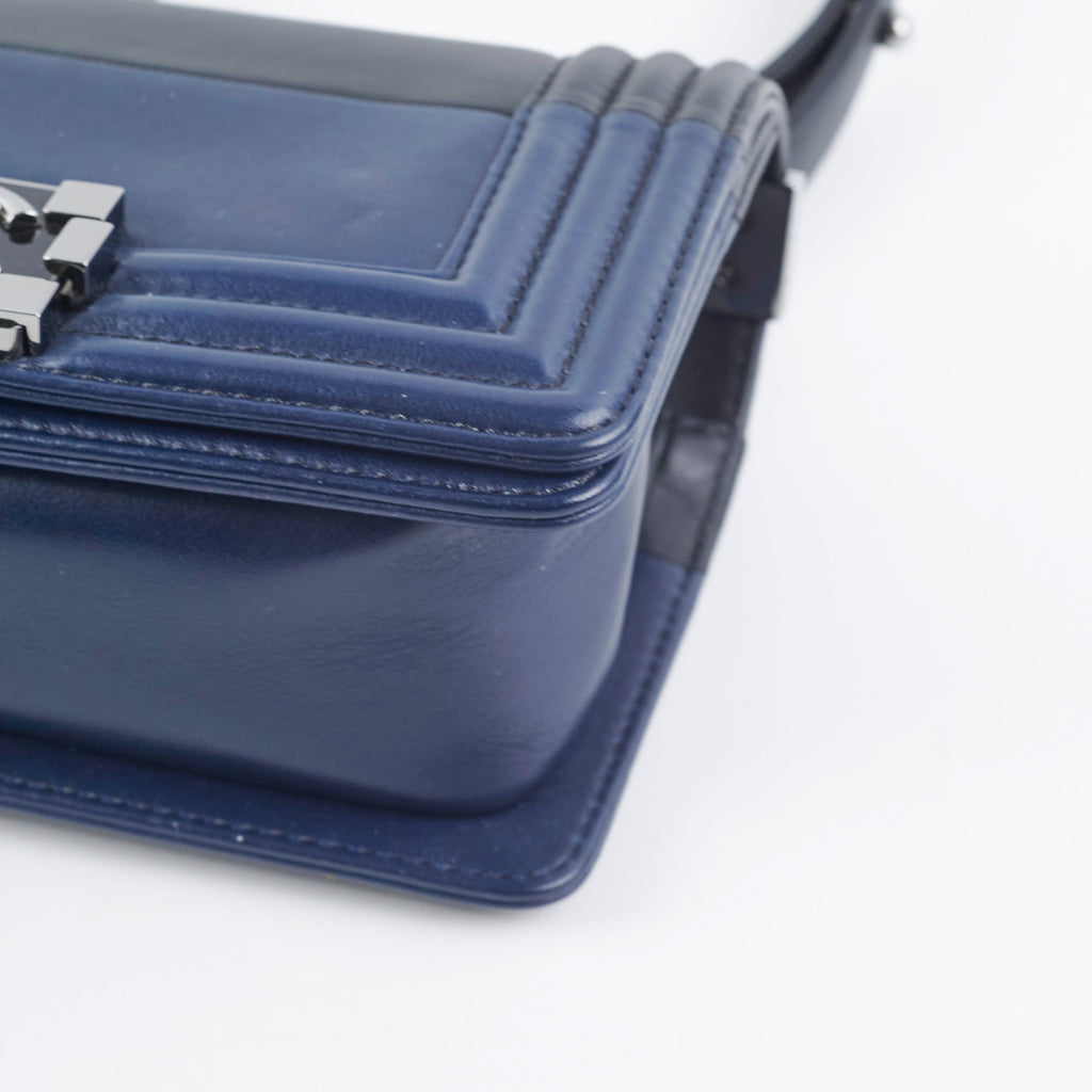 Chanel Boy Small Black/Navy Blue
