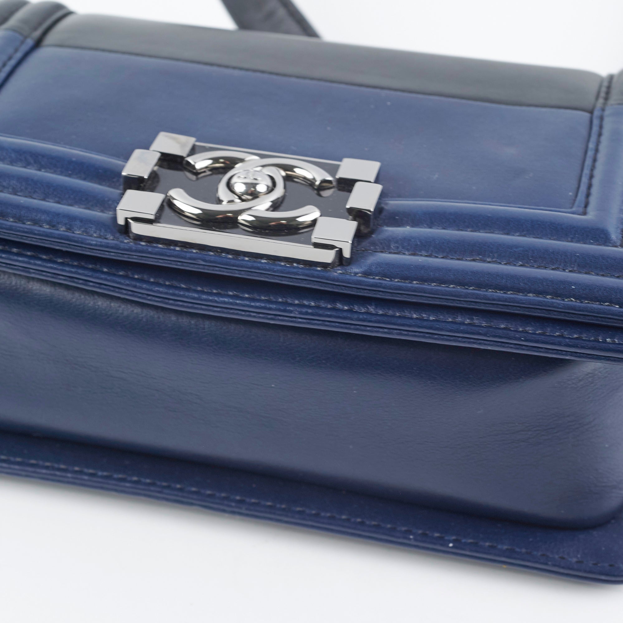 Chanel Boy Small Black/Navy Blue