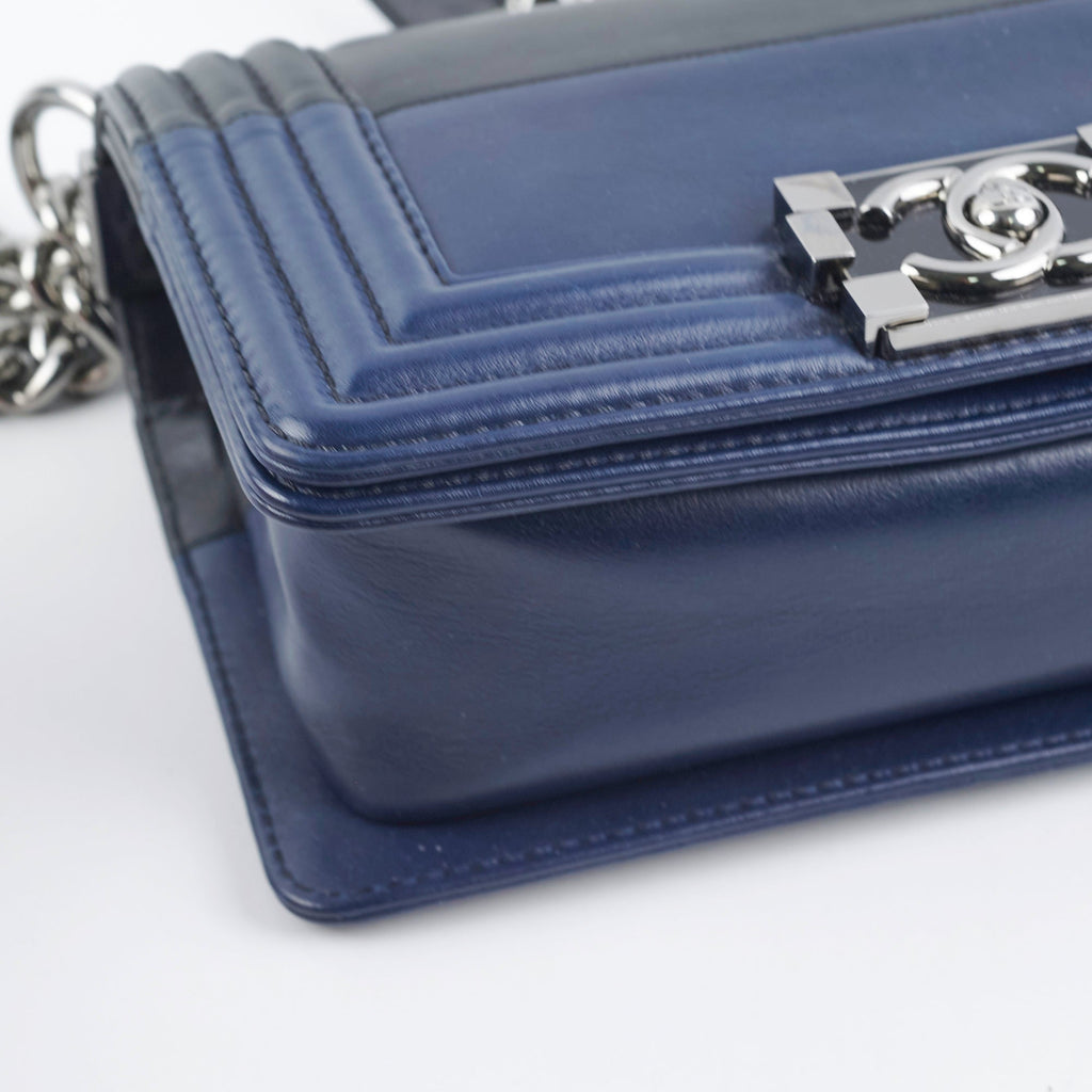 Chanel Boy Small Black/Navy Blue