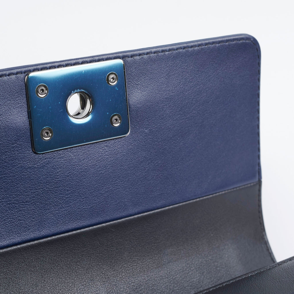 Chanel Boy Small Black/Navy Blue