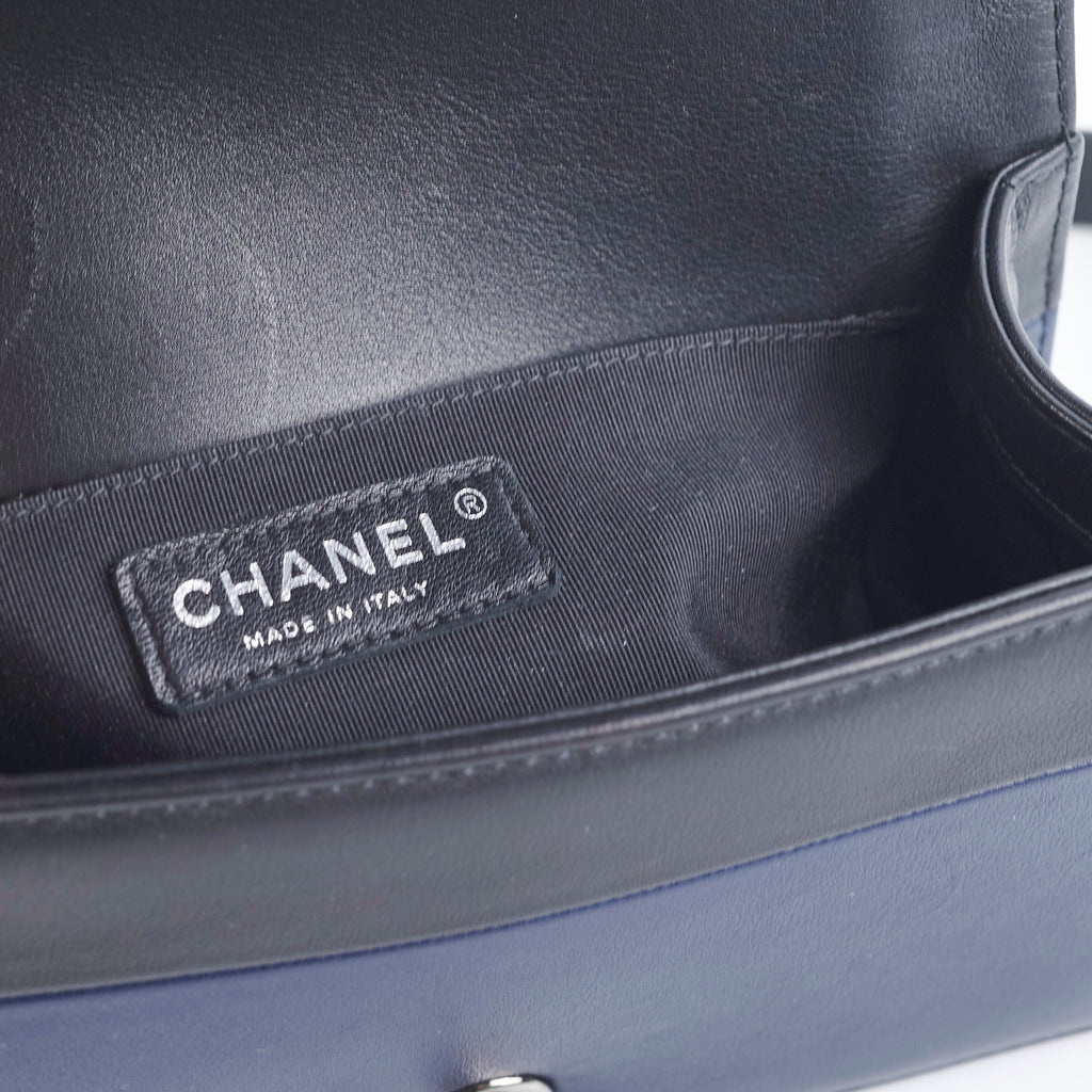 Chanel Boy Small Black/Navy Blue