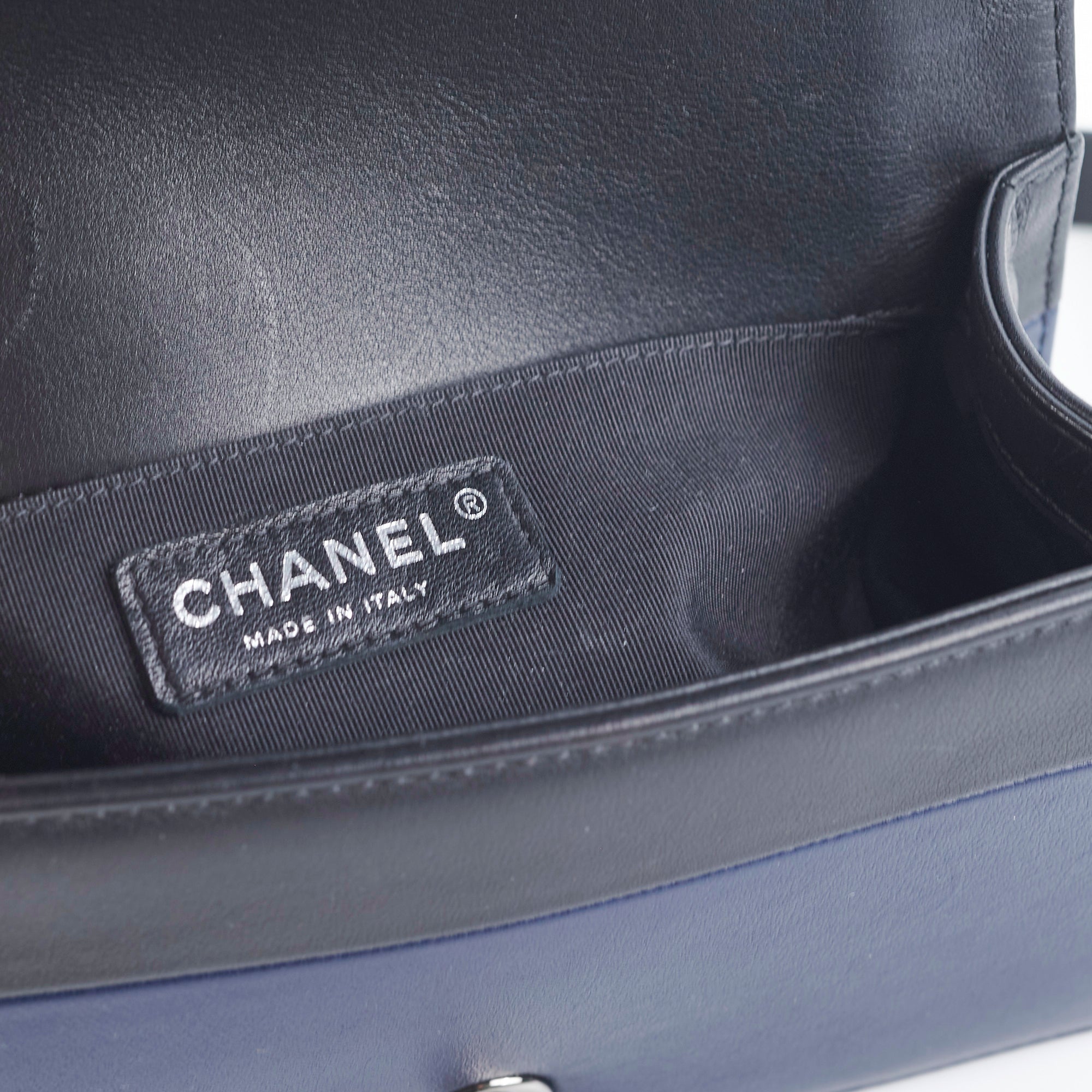 Chanel Boy Small Black/Navy Blue