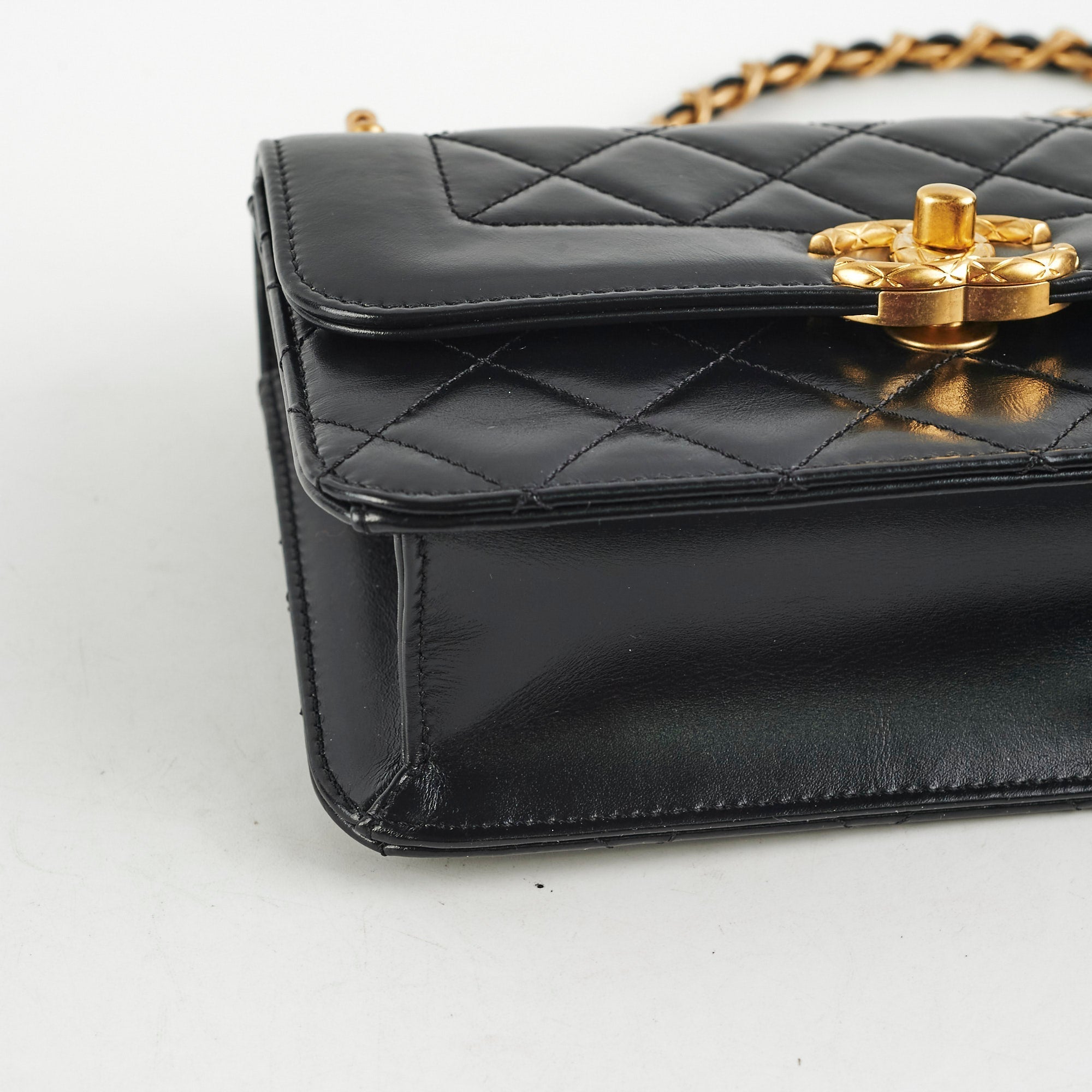 Chanel Calfskin Quilted Mini Coco Ring Flap Black Microchipped 2021