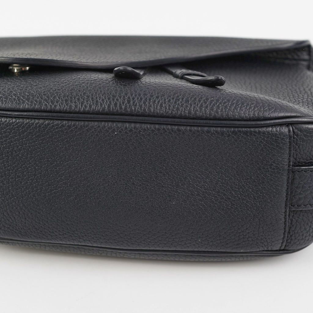 Christian Dior Soft Saddle Mini Black Grained Calfskin Bag