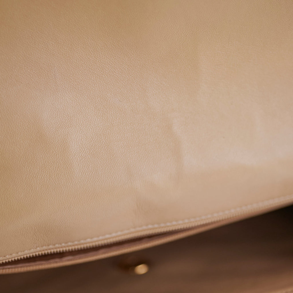 Chanel Vintage Beige Lambskin Shoulder Bag