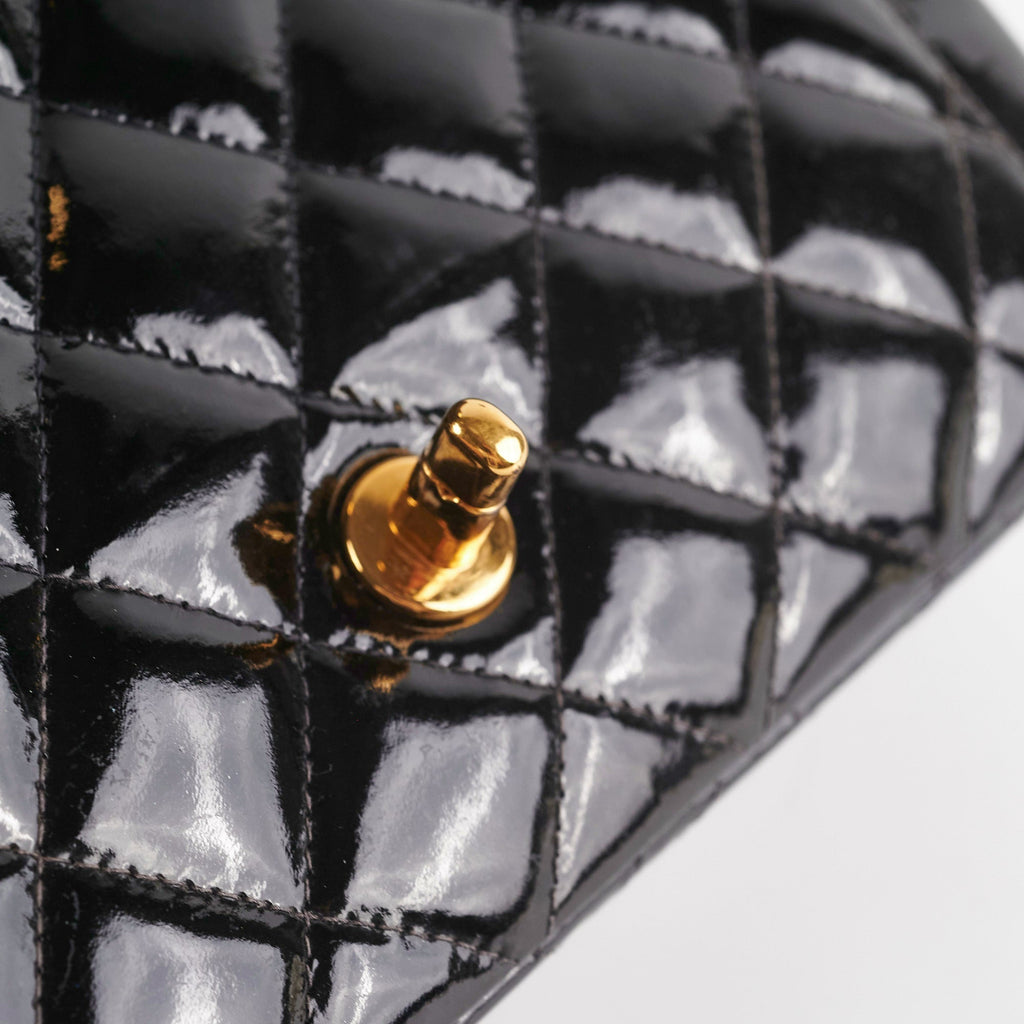 Chanel Vintage Patent Black Flap Bag