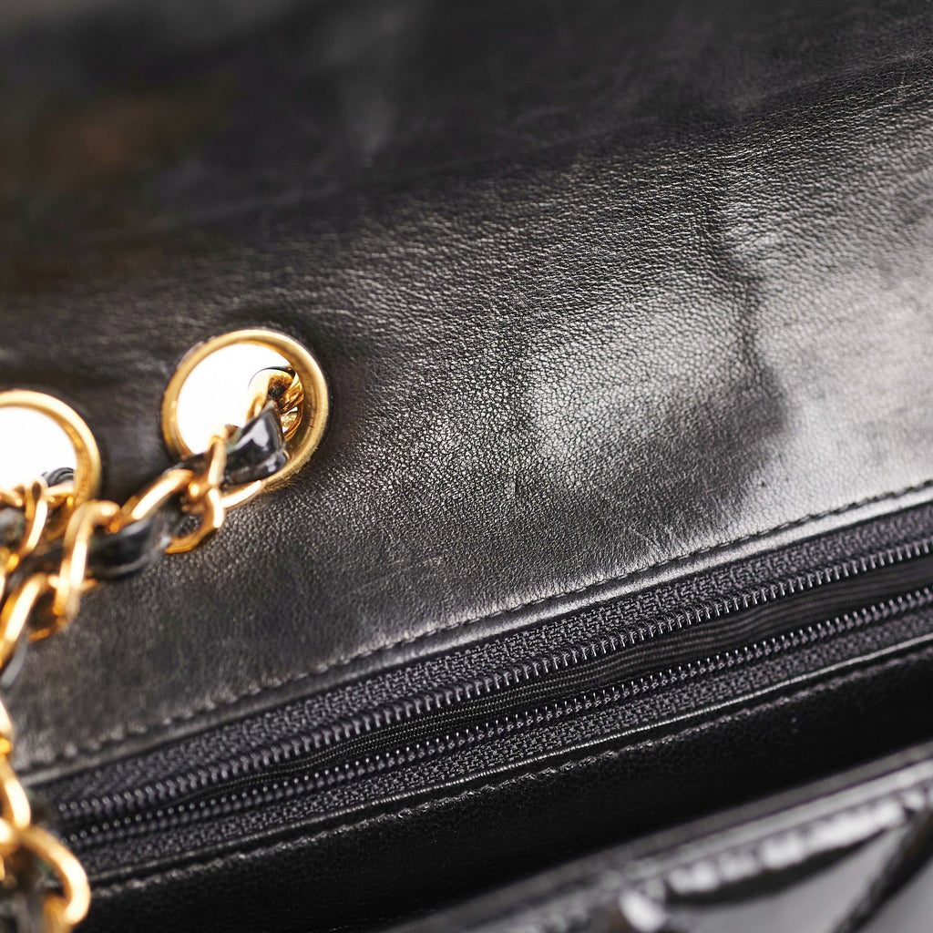 Chanel Vintage Patent Black Flap Bag