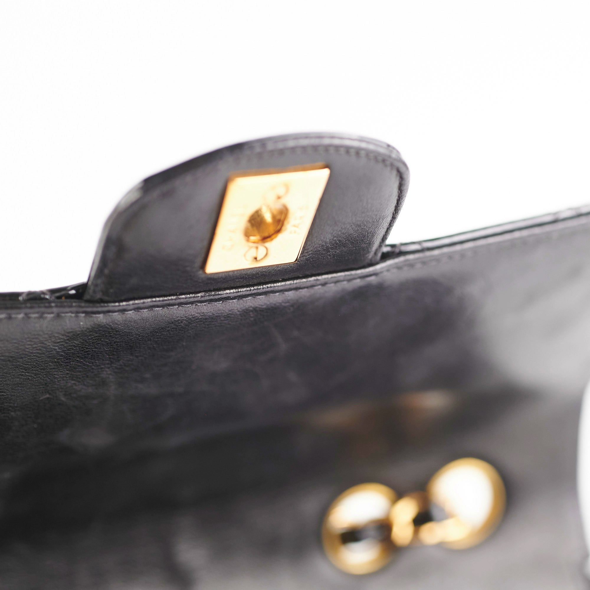 Chanel Vintage Patent Black Flap Bag