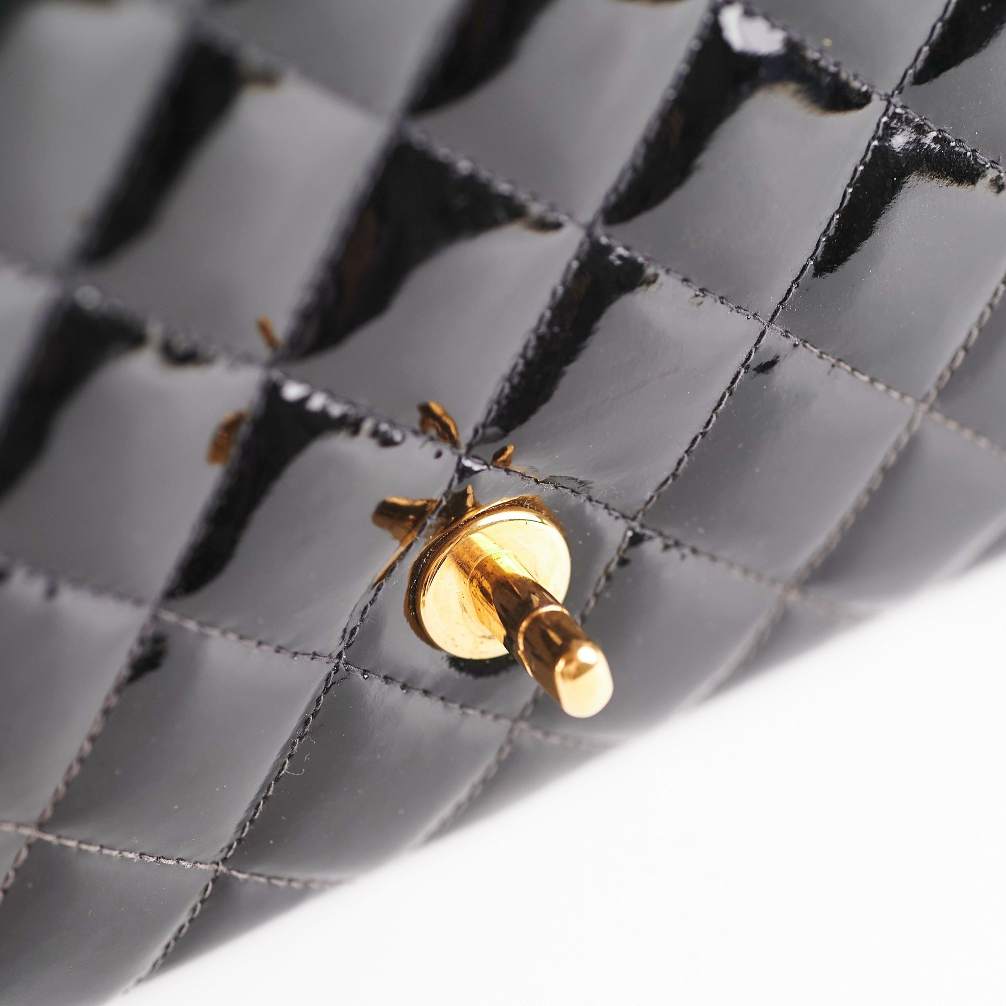 Chanel Vintage Patent Black Flap Bag