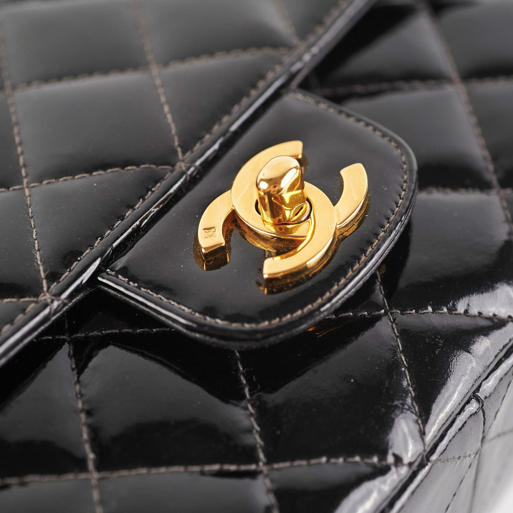 Chanel Vintage Patent Black Flap Bag