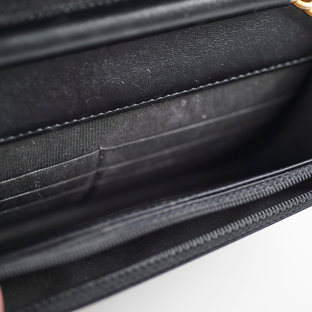 Chanel Boy Caviar Black Wallet On Chain