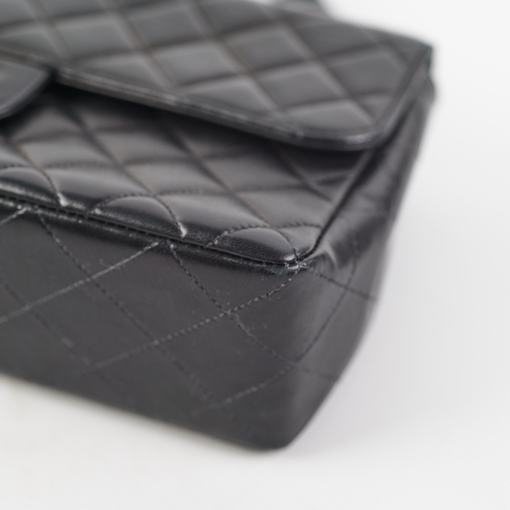 Chanel Vintage Top Handle Bag Lambskin Black