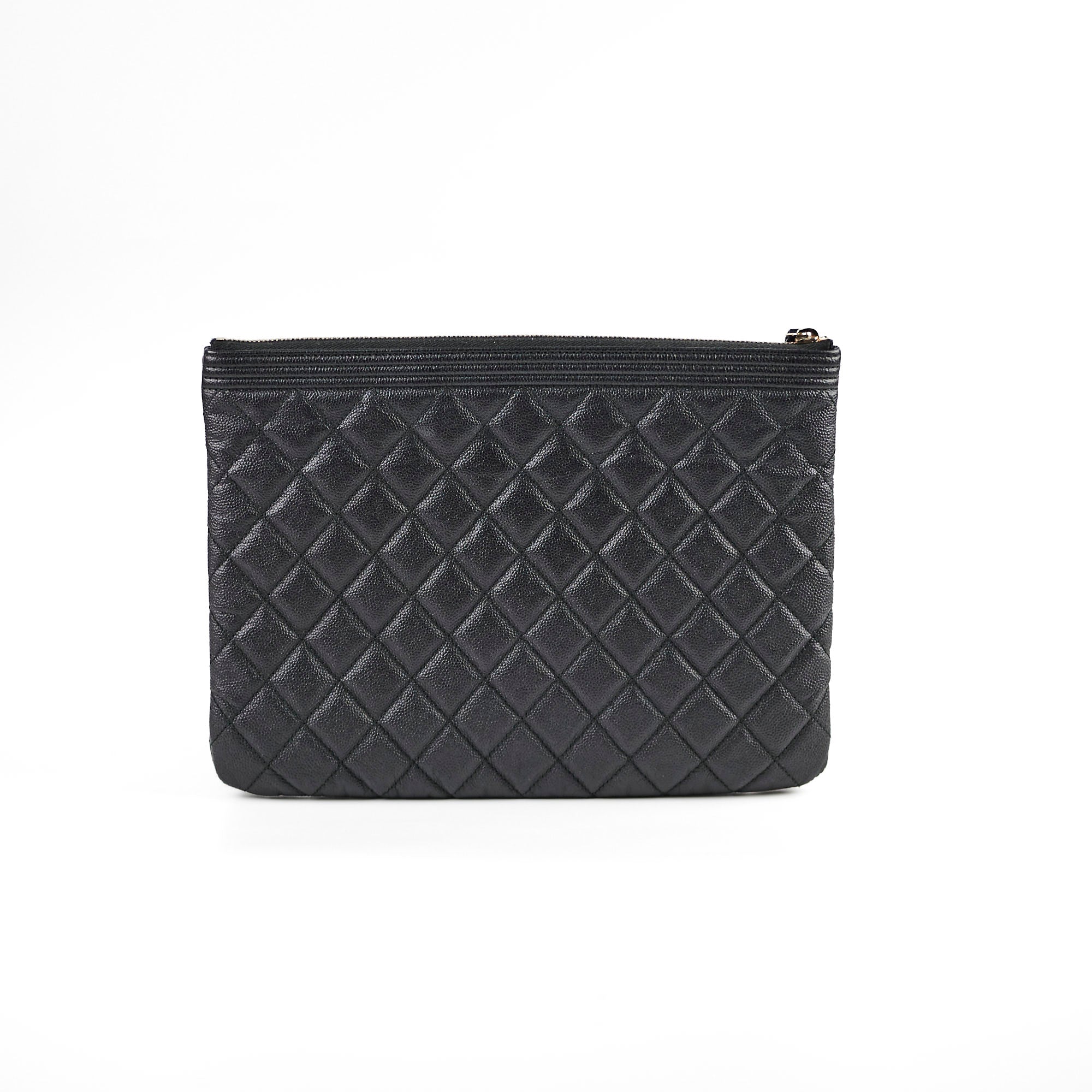 Chanel Boy Caviar Large O-Case Black