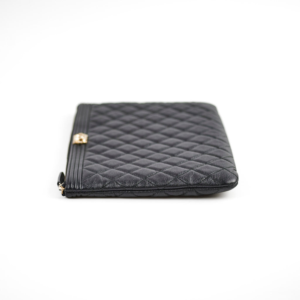 Chanel Boy Caviar Large O-Case Black